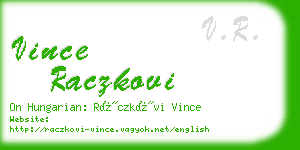 vince raczkovi business card